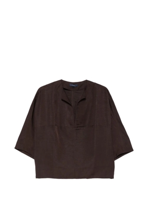 Soeur Ilona V-neck short-sleeve blouse - Brown