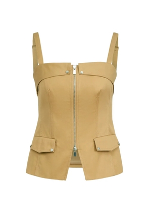 Toccin Jayden front-zip cotton top - Neutrals