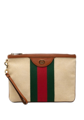 Gucci Pre-Owned 2000-2015 Canvas Interlocking G Web clutch bag - Brown