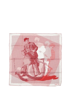 Hermès Pre-Owned 2015-2025 Fantaisie a Cheval Silk Scarf 70 scarves - Red