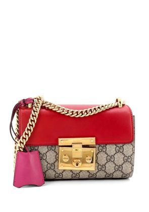 Gucci Pre-Owned Padlock Shoulder Bag GG Coated Canvas and Leather Small crossbody bag - Brown