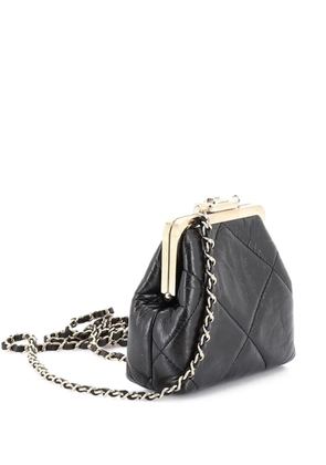 CHANEL Pre-Owned CC Kisslock Frame Clutch with Chain Quilted Lambskin Mini crossbody bag - Black