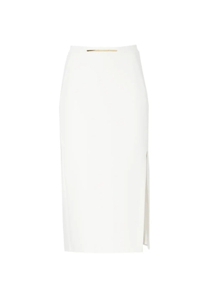 Elisabetta Franchi midi side-slit pencil skirt - White