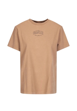 GANNI Essentials washed-effect tee - Neutrals