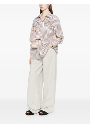 Charles Jeffrey Loverboy Hold Me striped tie-detail shirt - Neutrals