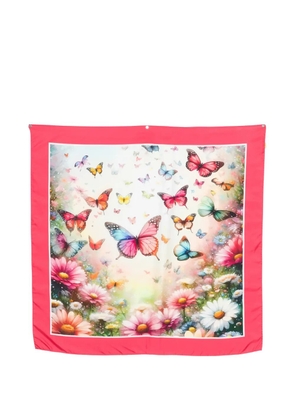D'aniello butterfly-print scarf - Pink