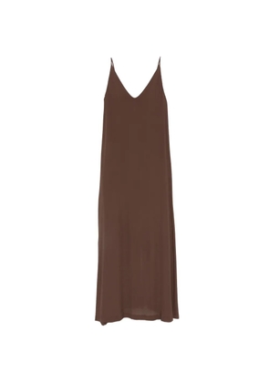 Nude V-neck slip maxi dress - Brown