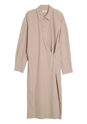 LEMAIRE classic-collar wrap midi dress - Neutrals