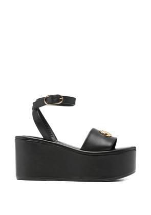 Sergio Rossi logo ankle strap sandals - Black