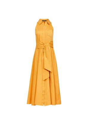 Toccin Chelsea tie-front shirt midi dress - Yellow