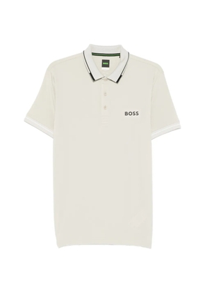 BOSS logo trim polo shirt - Neutrals