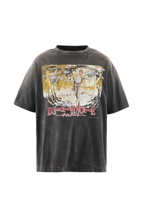 SAINT MXXXXXX x Death Note print T-shirt - Grey