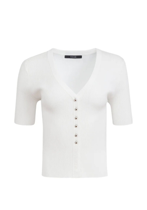 Toccin Charity button-down V-neck short-sleeve top - White