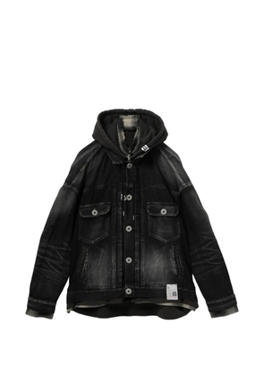 Maison MIHARA YASUHIRO layered hooded denim jacket - Black