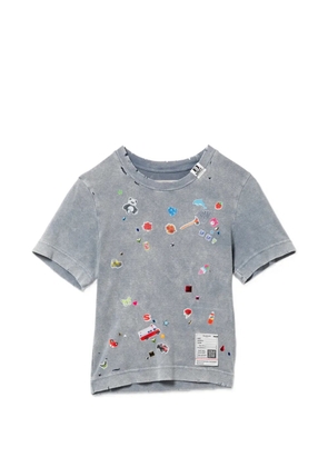 Maison MIHARA YASUHIRO Kids Sticker short-sleeve appliquéd T-shirt - Grey