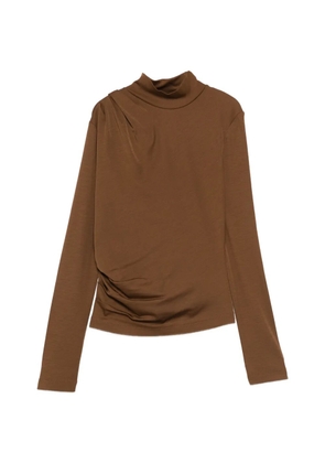 Max Mara Orme draped turtleneck top - Brown