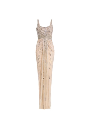 Jenny Packham sequin crystal embroidered dress - Neutrals