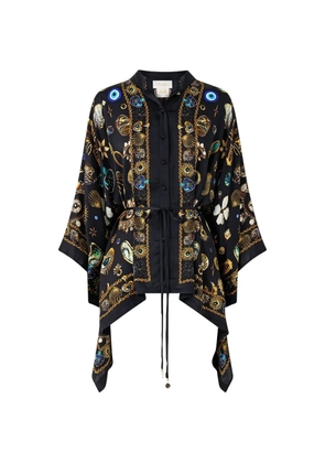 Camilla buttoned scarf blouse - Black