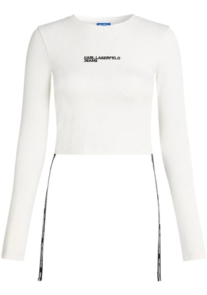 Karl Lagerfeld Jeans long-sleeved ribbed T-shirt - White
