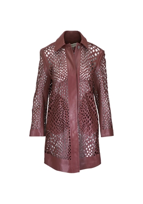 TWP Edinburgh openwork leather jacket - Brown