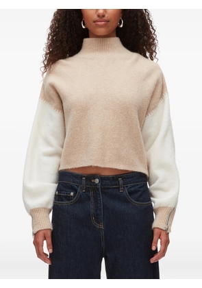 3.1 Phillip Lim colour-block zip-sleeve turtleneck - Neutrals