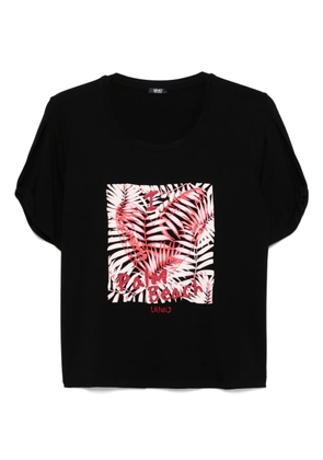 LIU JO rhinestone-embellished printed T-shirt - Black