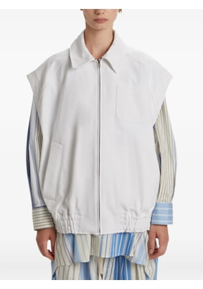 Phisique Du Role boxy sleeveless jacket - White