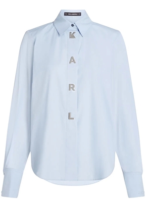 Karl Lagerfeld Karl lettering organic-cotton shirt - Blue