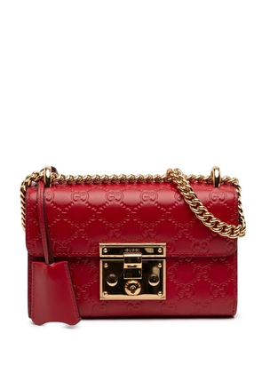 Gucci Pre-Owned 2016-2026 Small Guccissima Padlock crossbody bag - Red