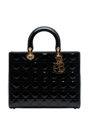 Christian Dior Pre-Owned 2010 Large Patent Cannage Lady Dior satchel - Black