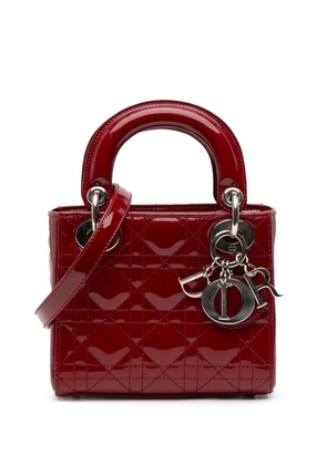 Christian Dior Pre-Owned 2014 Mini Patent Cannage Lady Dior satchel - Red