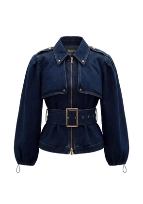 Toccin Brighton belted zip-up cotton jacket - Blue
