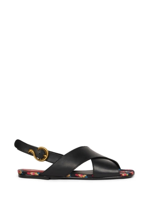 ETRO crossover leather sandals - Black