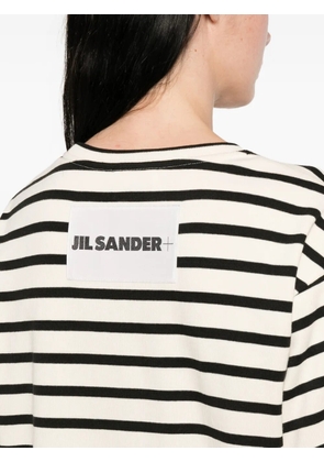 Jil Sander striped short sleeve dress - Neutrals