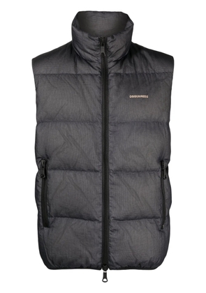 DSQUARED2 logo-embossed ripstop puffer vest - Blue