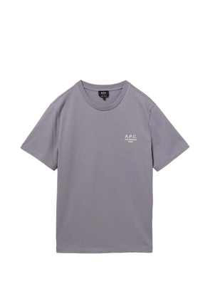A.P.C. logo-embroidered round neck T-shirt - Grey