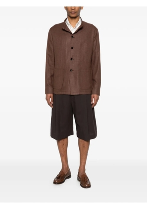Tagliatore button patch pocket jacket - Brown
