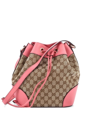 Gucci Pre-Owned Classic GG Canvas with Leather Medium bucket bag - Pink