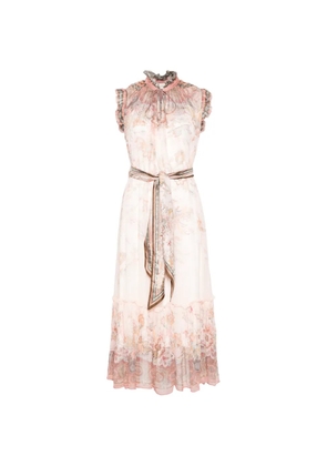 ZIMMERMANN Alchemy ruffled paisley midi dress - Pink