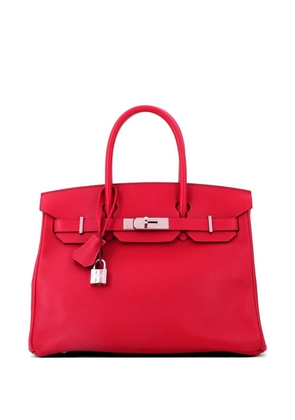 Hermès Pre-Owned Birkin Handbag Red Epsom with Palladium Hardware 30 satchel