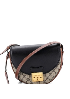 Gucci Pre-Owned Padlock Saddle Shoulder Bag GG Coated Canvas and Leather Medium crossbody bag - Brown