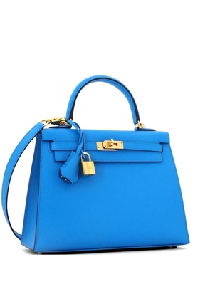 Hermès Pre-Owned Kelly Handbag Blue Epsom with Gold Hardware 25 satchel