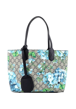 Gucci Pre-Owned Reversible Blooms Print Leather Small tote bag - Blue