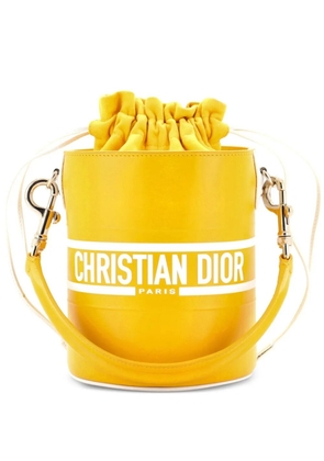 Christian Dior Pre-Owned Vibe Drawstring Leather Small bucket bag - Yellow