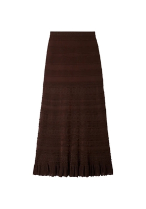 SANDRO ruffled knitted maxi skirt - Brown