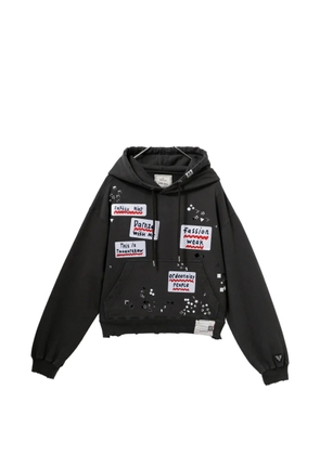 Maison MIHARA YASUHIRO sticker-embellished hoodie - Grey