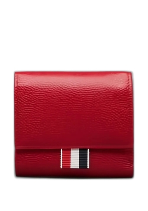 Thom Browne grain-leather tricolour-ribbon wallet - Red