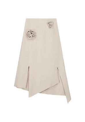 Coperni floral-detail asymmetric midi skirt - Neutrals