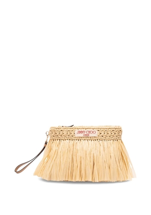 Jimmy Choo fringed zipped pouch - Neutrals