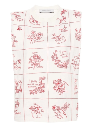 Golden Goose embroidered cotton tank top - Neutrals